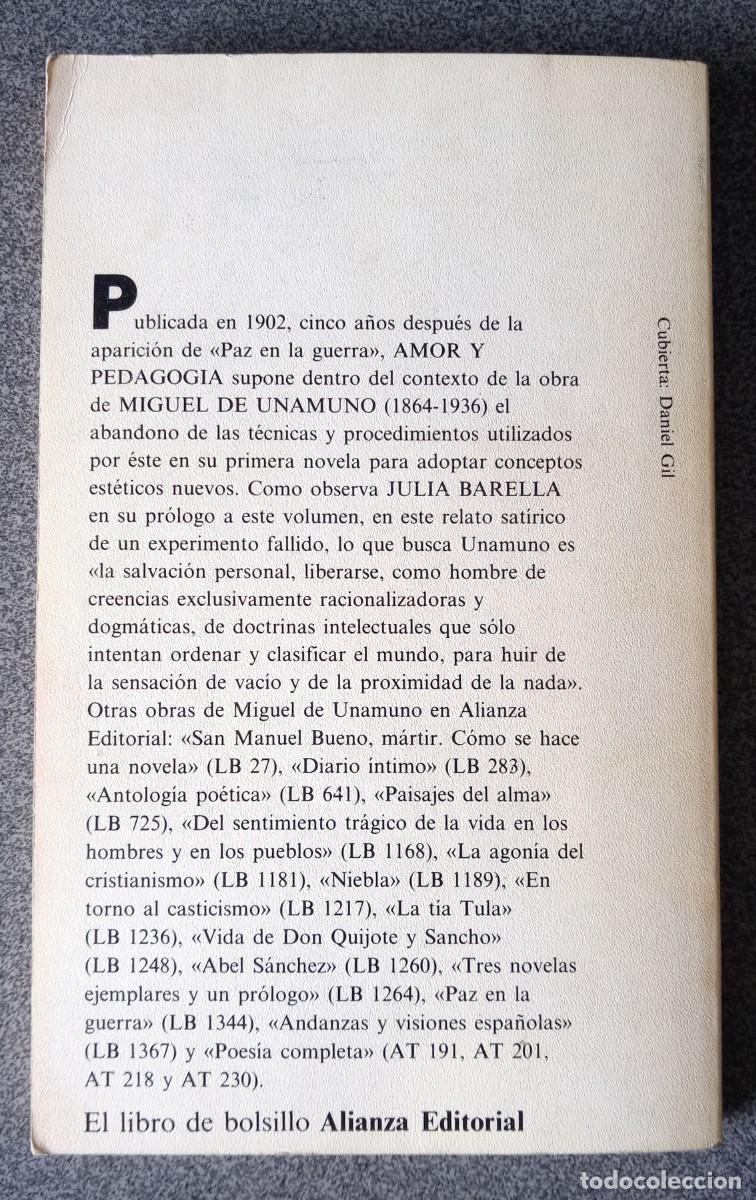 Libros de segunda mano: Amor Y Pedagog&iacute;a Miguel De Unamuno - Foto 5