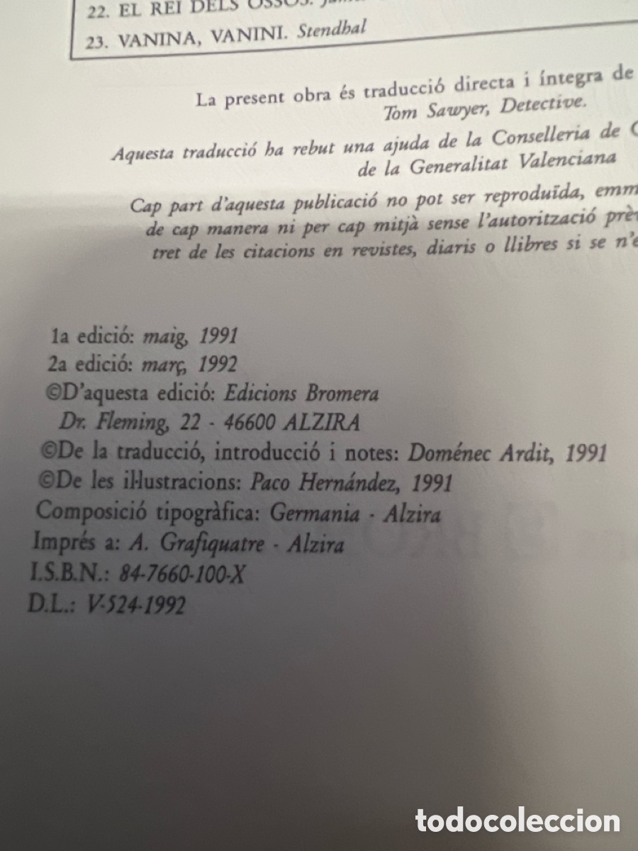 Libros de segunda mano: T1/C2/73. TOM SAWYER, DETECTIU - MARK TWAIN (CATAL&Agrave;) - Foto 3