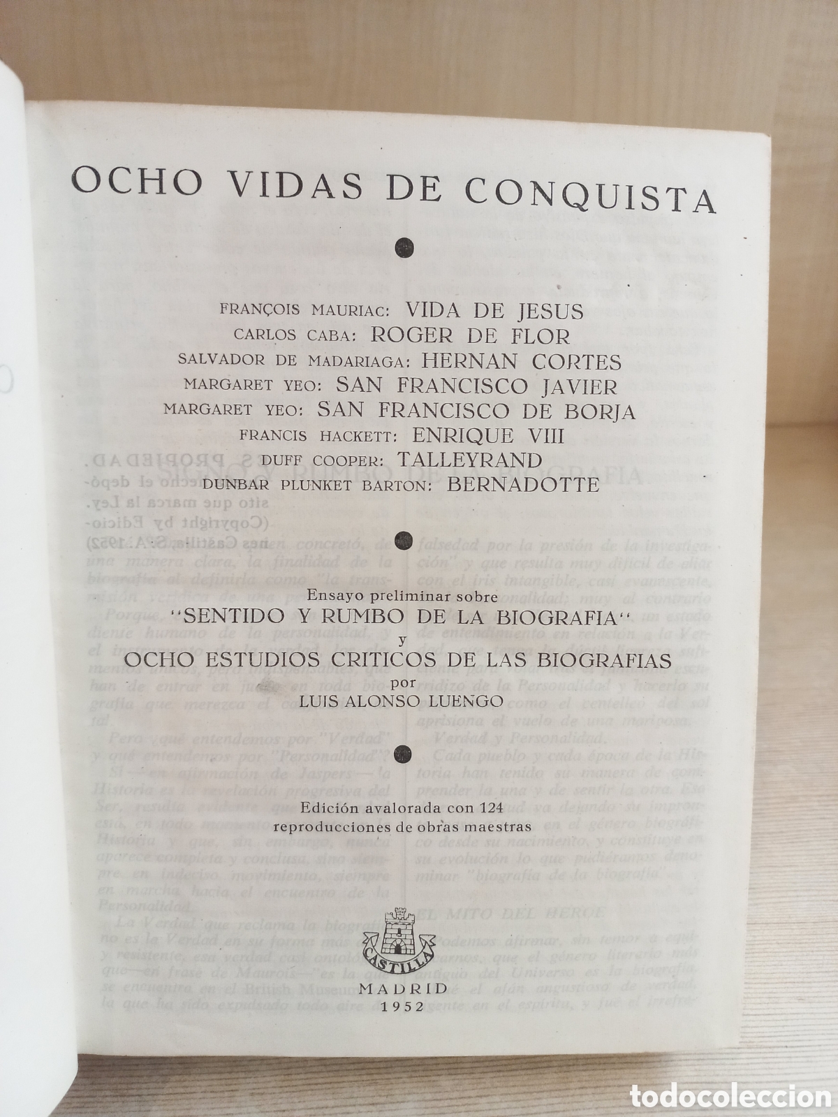 Libros de segunda mano: Ocho vidas de Conquista. VVAA. Editorial Castilla, 1952. Historia. - Foto 4