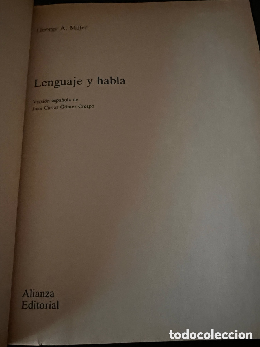 Libros de segunda mano: Lenguaje y habla . George Miller - Foto 3