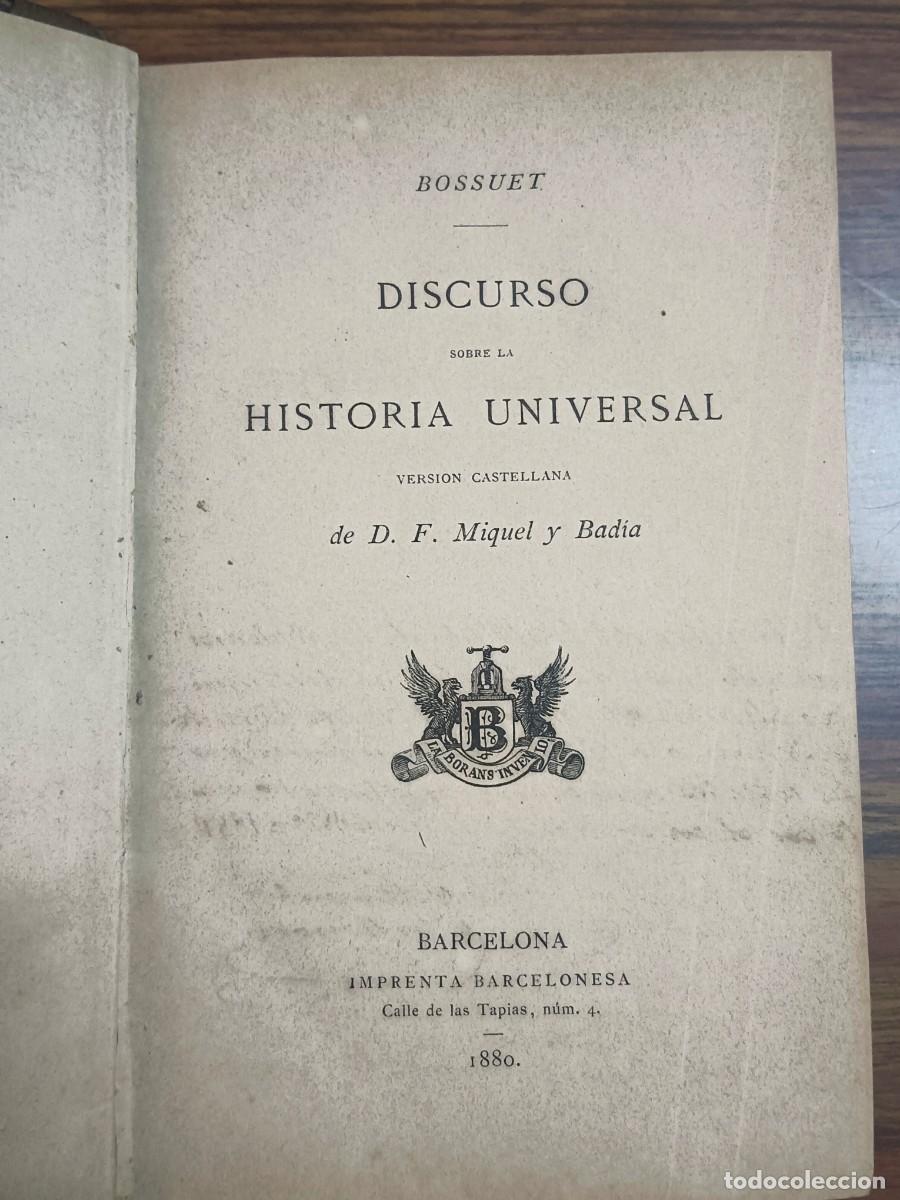 Libros de segunda mano: DISCURSO SOBRE LA HISTORIA UNIVERSAL - 3 TOMOS - BOSSUET - Foto 2
