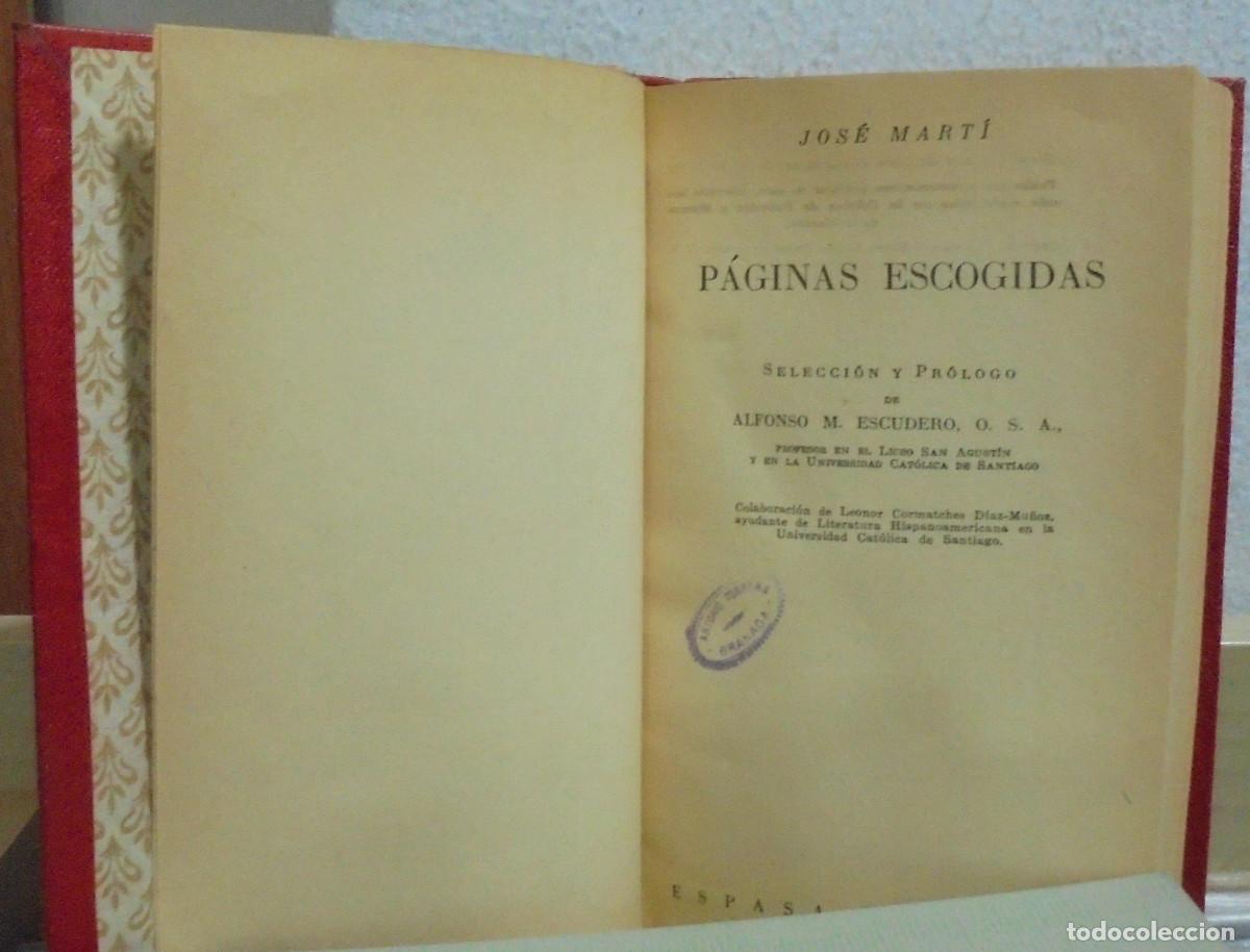 Libros de segunda mano: P&aacute;ginas escogidas. Jos&eacute; Mart&iacute; - Foto 2