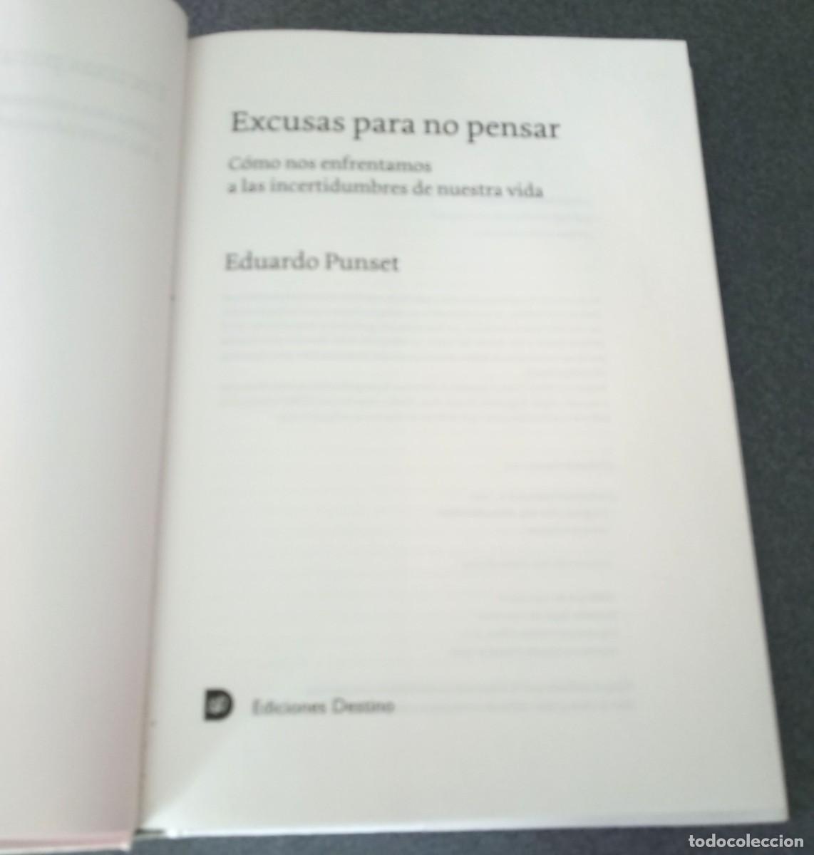 Libros de segunda mano: Excusas Para No Pensar Eduardo Punset - Foto 3