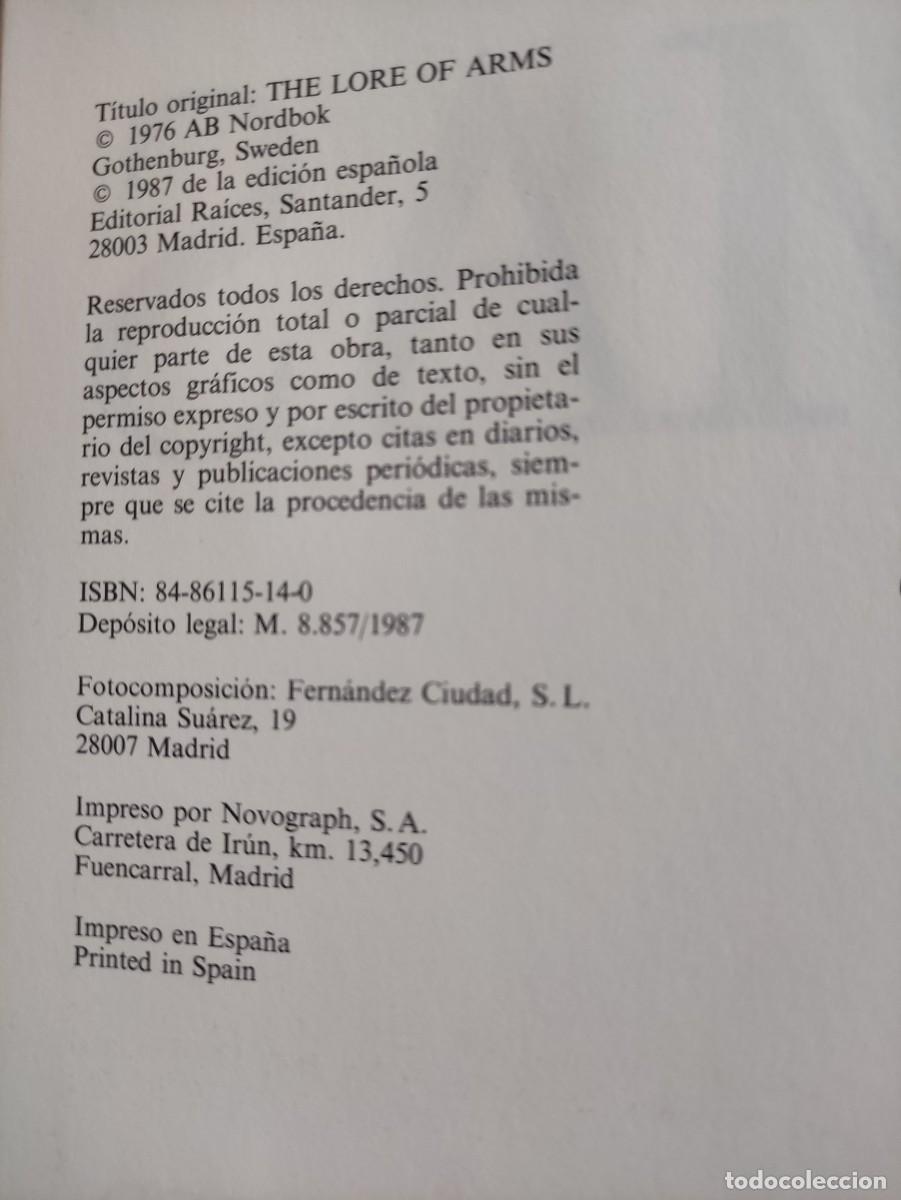 Libros de segunda mano: HISTORIA DE LAS ARMAS de WILLIAM REID - Foto 6