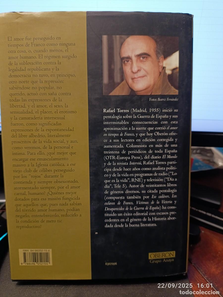 Libros de segunda mano: El amor en tiempos de Franco. Rafael Torres - Foto 2