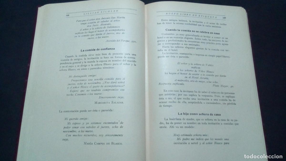 Libros de segunda mano: NUEVO LIBRO DE ETIQUETA-. LILLIAN EICHLER. EDICIONES HYMSA, S.A.-1945 - Foto 5