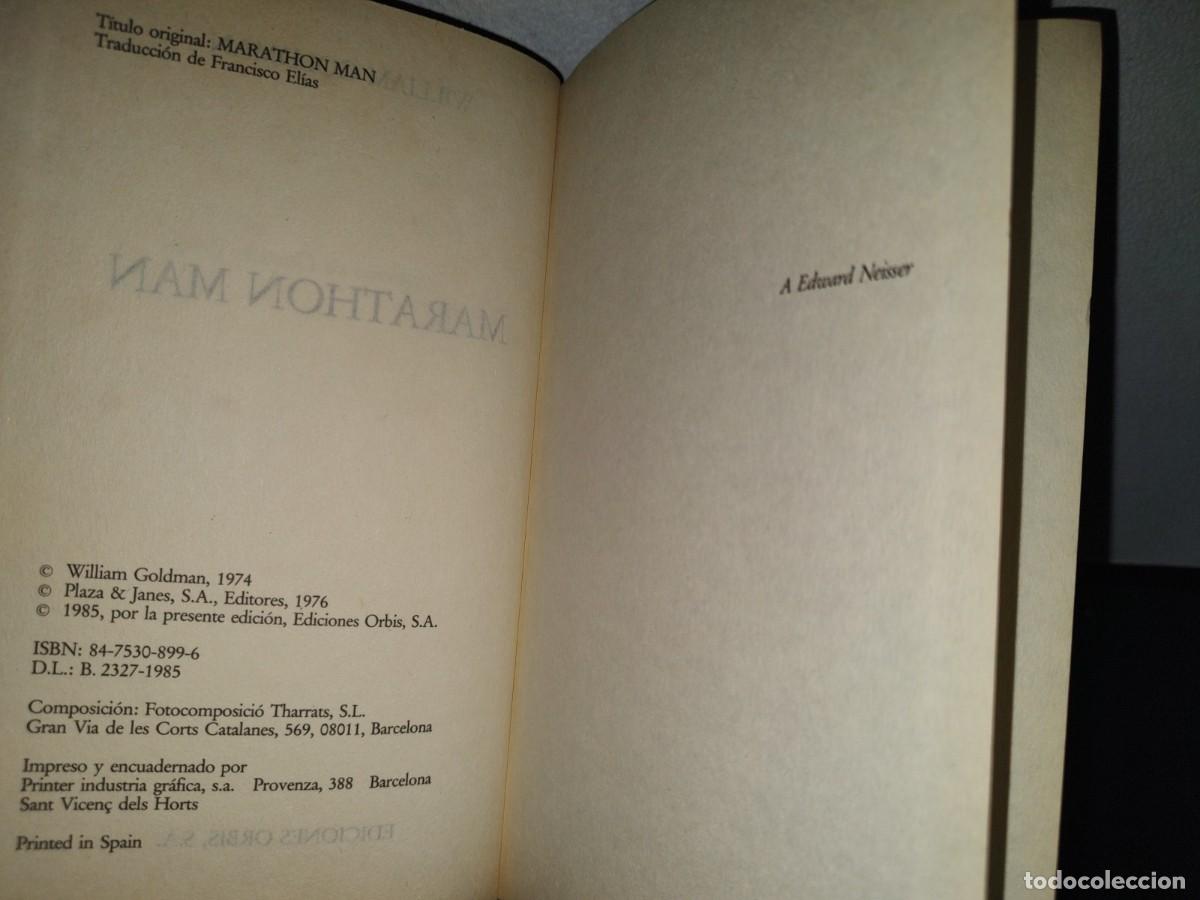 Libros de segunda mano: 203- MARATHON MAN - WILLIAM GOLDMAN. EDICIONES ORBIS, S. A. - 1985 - Foto 5