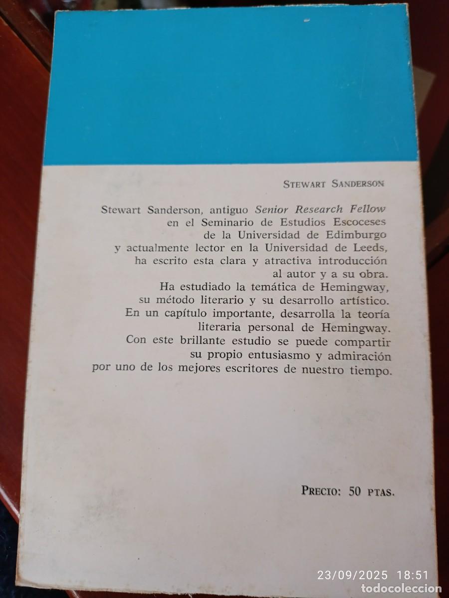 Libros de segunda mano: Hemingway. Stewart Sanderson - Foto 2