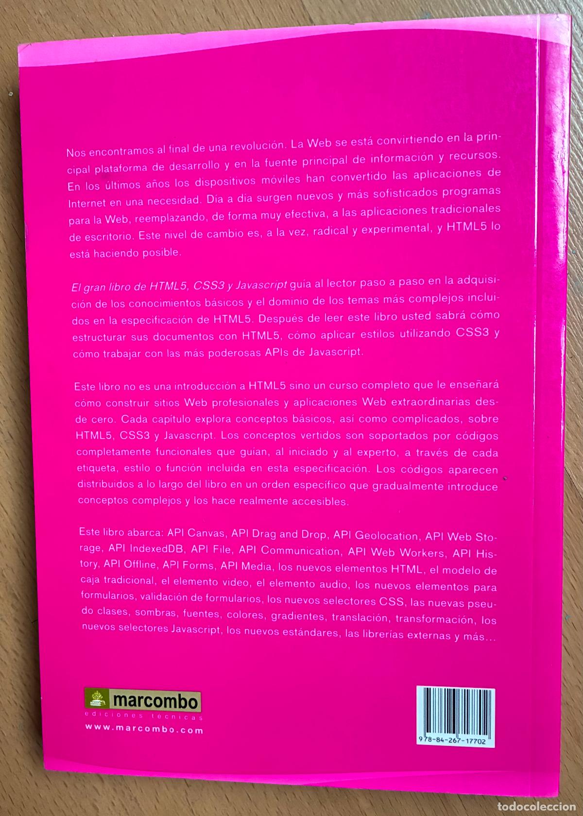 Libros de segunda mano: EL GRAN LIBRO DE HTML5, CSS3 Y JAVASCRIPT, Juan Diego Gauchat - Foto 2