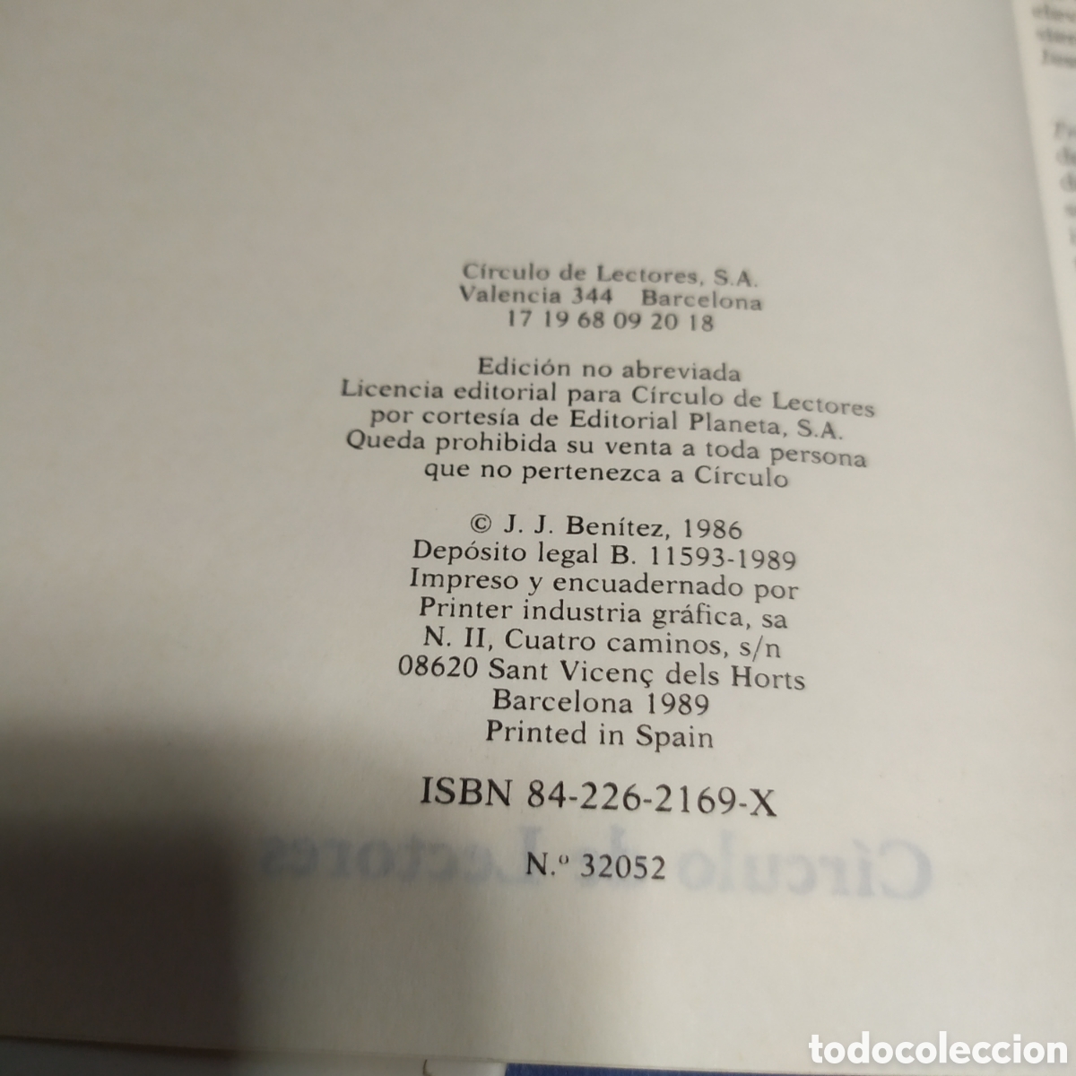 Libros de segunda mano: J. J. Benitez: Caballo de Troya 2 - C&iacute;rculo de Lectores 1989 - Foto 2