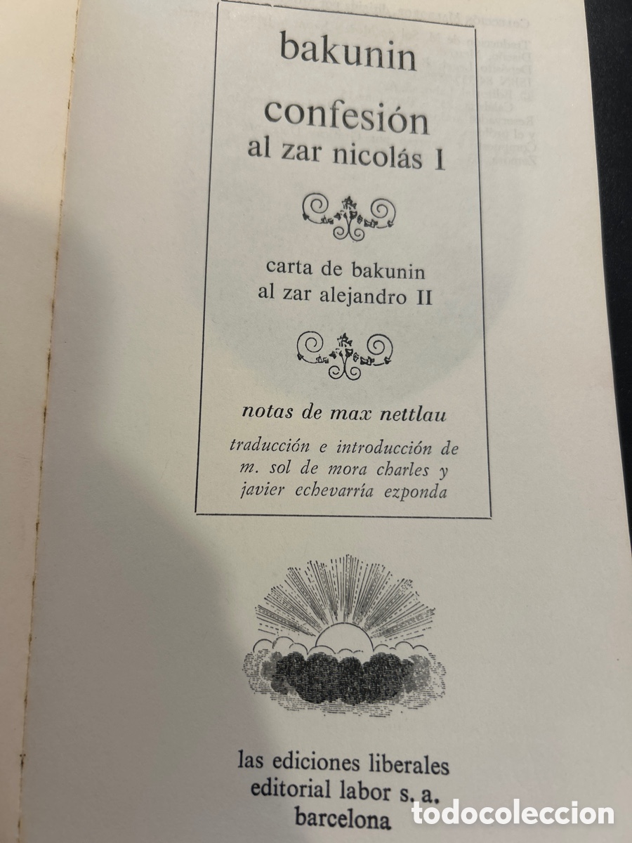 Libros de segunda mano: Confesi&oacute;n al zar Nicolas I por Bakunin. C4 - Foto 2