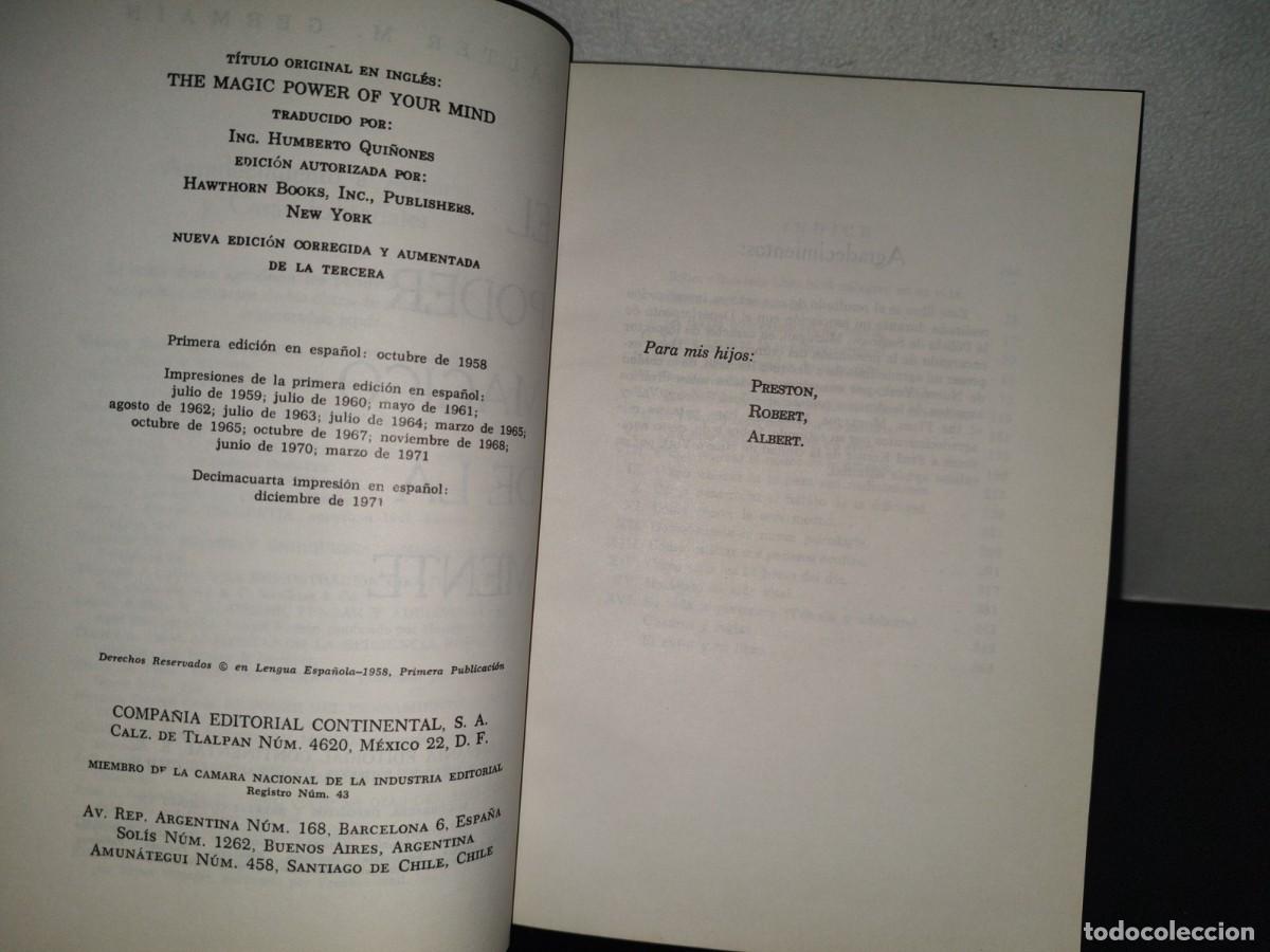 Libros de segunda mano: 203- EL ODER M&Aacute;GICO DE LA MENTE - WALTER M. GERMAIN - Foto 6