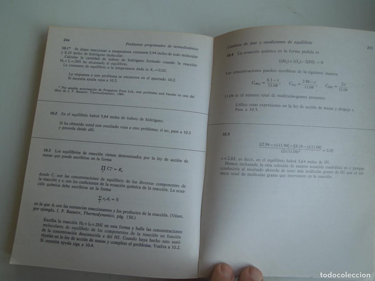 Libros de segunda mano: PROBLEMAS PROGRAMADOS DE TERMODIN&Aacute;MICA - BRAUN & WAIT - EDITORIAL REVERT&Eacute; 1973. - Foto 6