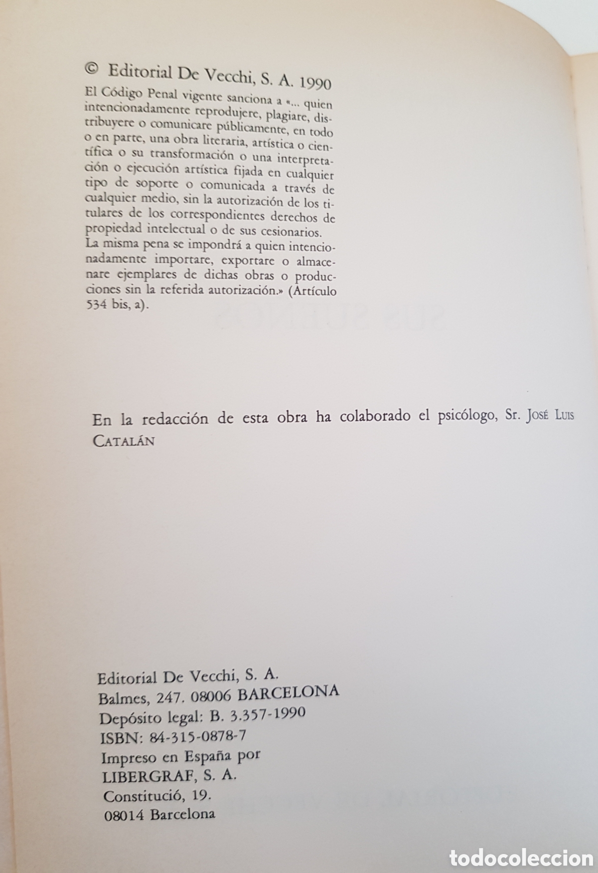 Libros de segunda mano: Sus sue&ntilde;os. Equipo de expertos Osiris,editorial de Vecchi, S.A. 1990 - Foto 6