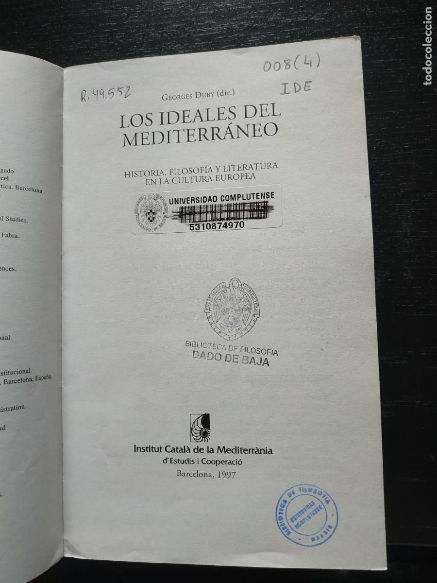 Libros de segunda mano: Los ideales del Mediterr&aacute;neo - Georges Duby - Foto 6