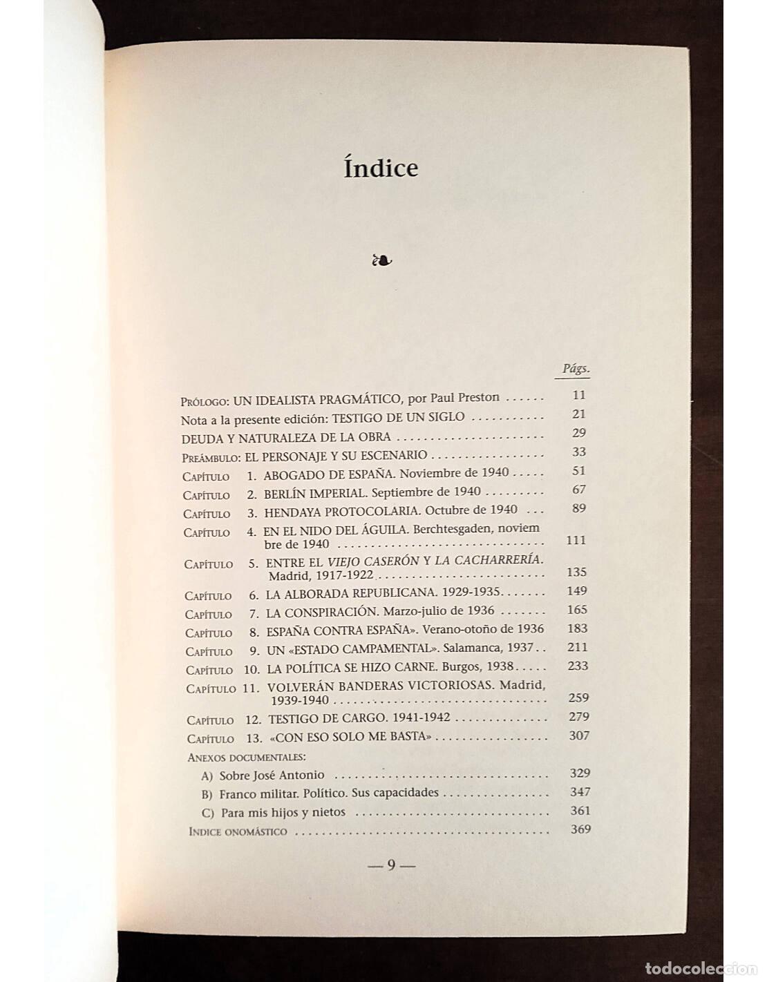 Libros de segunda mano: SERRANO SU&Ntilde;ER. CONCIENCIA Y PODER. MERINO, Ignacio. Ediciones Algaba. 2004. - Foto 4