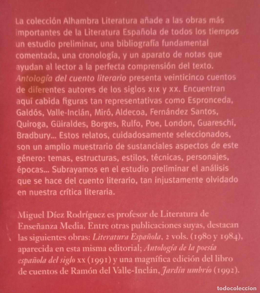 Libros de segunda mano: ANTOLOGIA DEL CUENTO LITERARIO - Foto 2