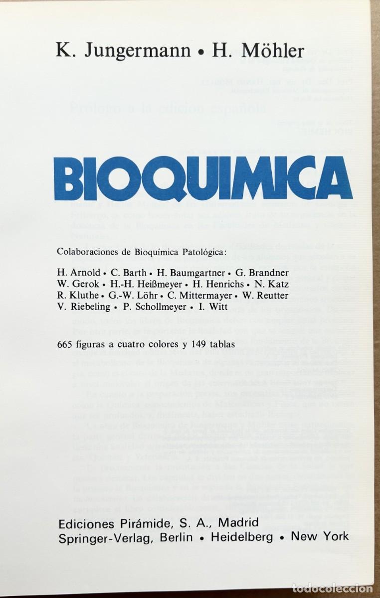 Libros de segunda mano: BIOQUIMICA - Jungermann M&ouml;hler Pir&aacute;mide 1984 - Foto 2