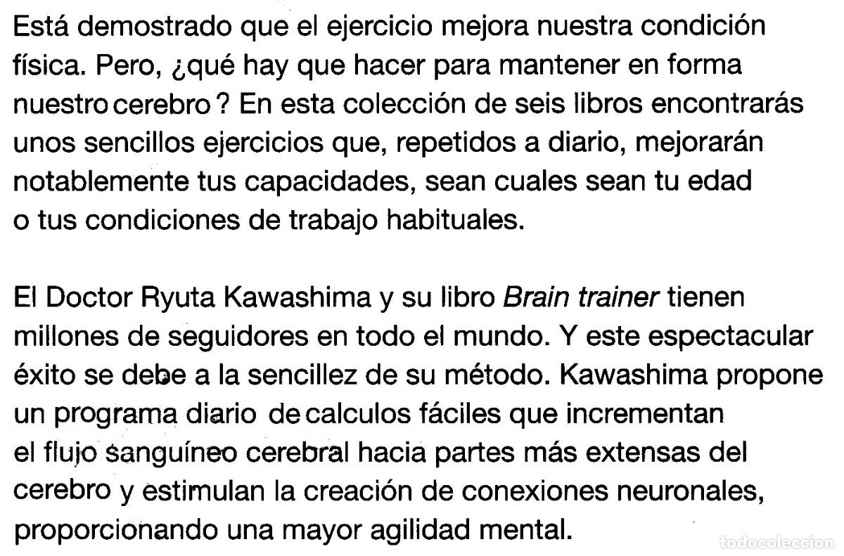 Libros de segunda mano: BRAIN TRAINER. DESARROLLA TU MENTE EN 60 DIAS. DR RYUTA KAWASHIMA. - Foto 2