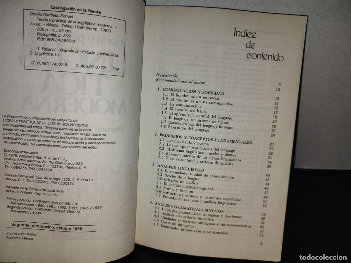 Libros de segunda mano: 204- TEOR&Iacute;A Y PR&Aacute;CTICA DE LA LING&Uuml;&Iacute;STICA MODERNA - MANUEL ORTU&Ntilde;O MART&Iacute;NEZ - Foto 5