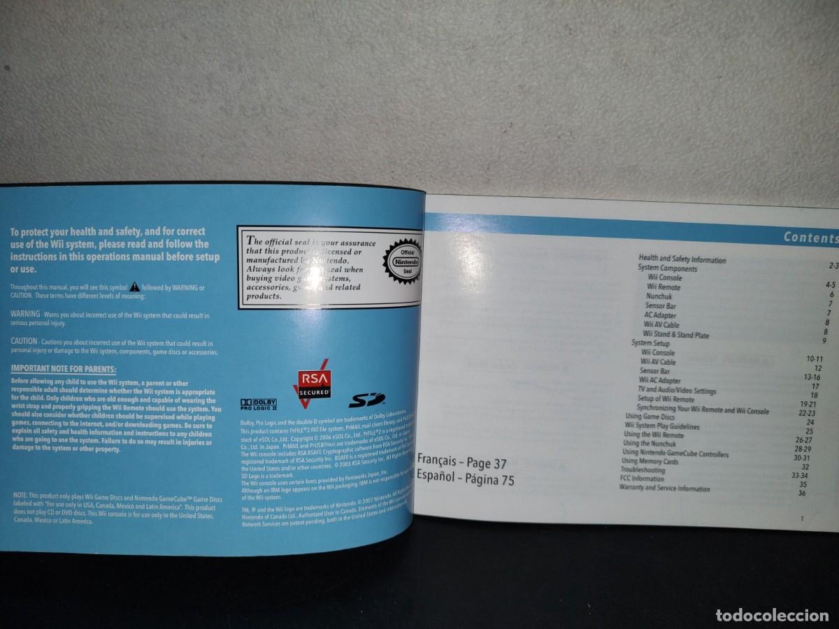Libros de segunda mano: 204- NINTENDO. WII OPERATIONS MANUAL. SYSTEM SETUP - 2007 - Foto 3