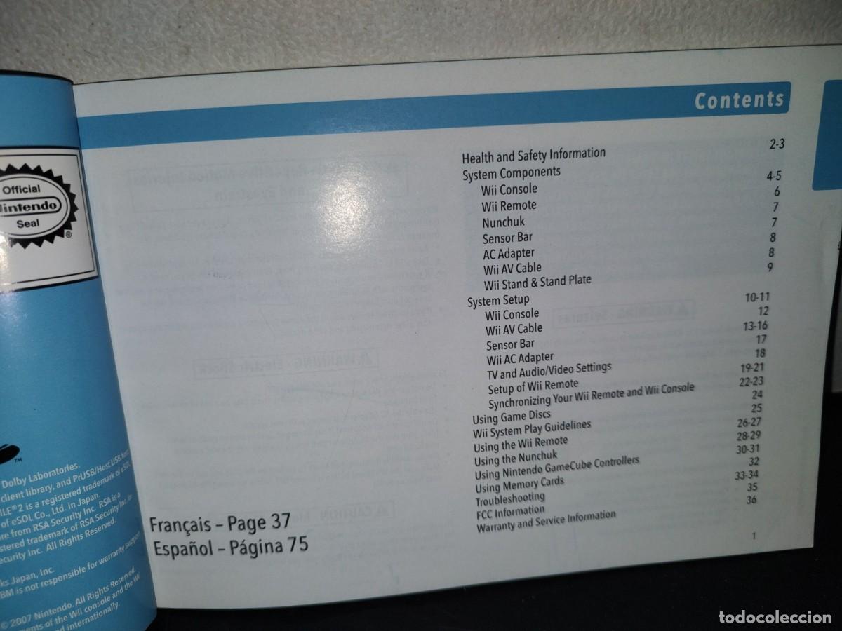 Libros de segunda mano: 204- NINTENDO. WII OPERATIONS MANUAL. SYSTEM SETUP - 2007 - Foto 5