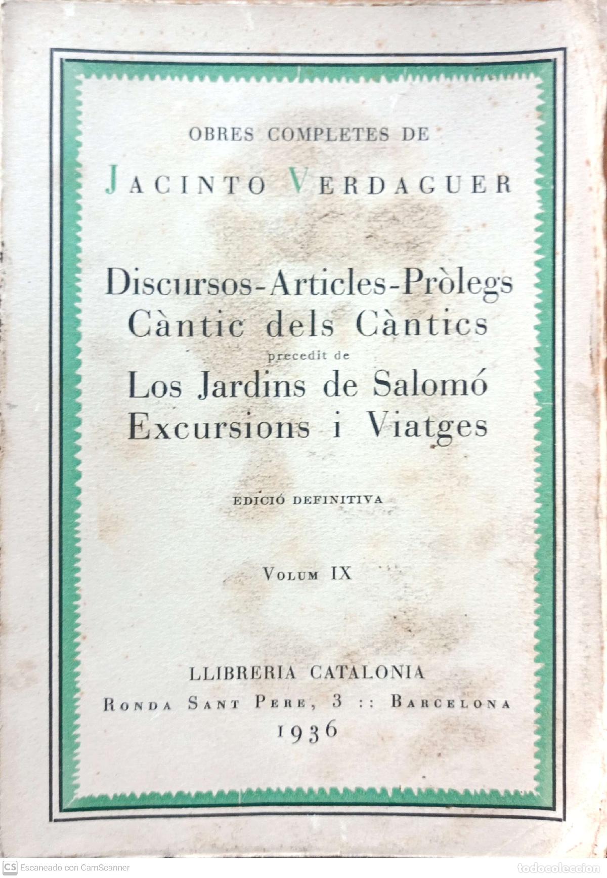 Libros de segunda mano: Obres completes de Jacinto Verdaguer - Foto 1