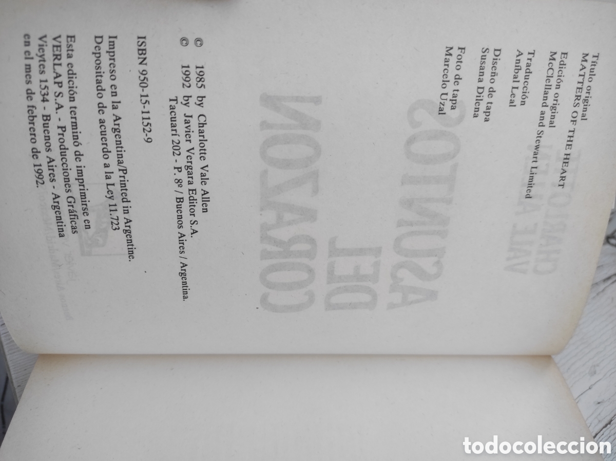 Libros de segunda mano: Asuntos del coraz&oacute;n. Charlotte Vale Allen (PEDIDO M&Iacute;NIMO 5&euro;) - Foto 3