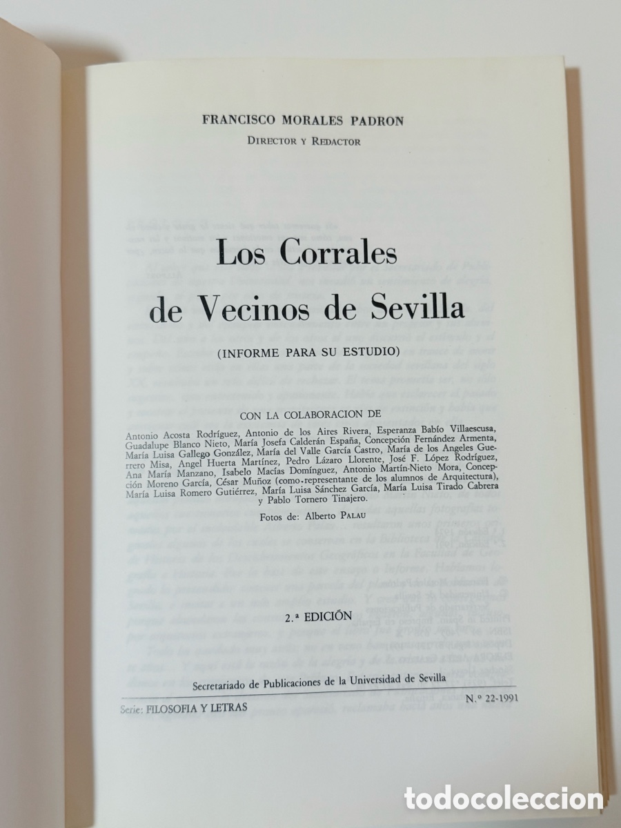 Libros de segunda mano: Los corrales de vecinos de Sevilla &ndash; Francisco Morales Padr&oacute;n - Foto 2