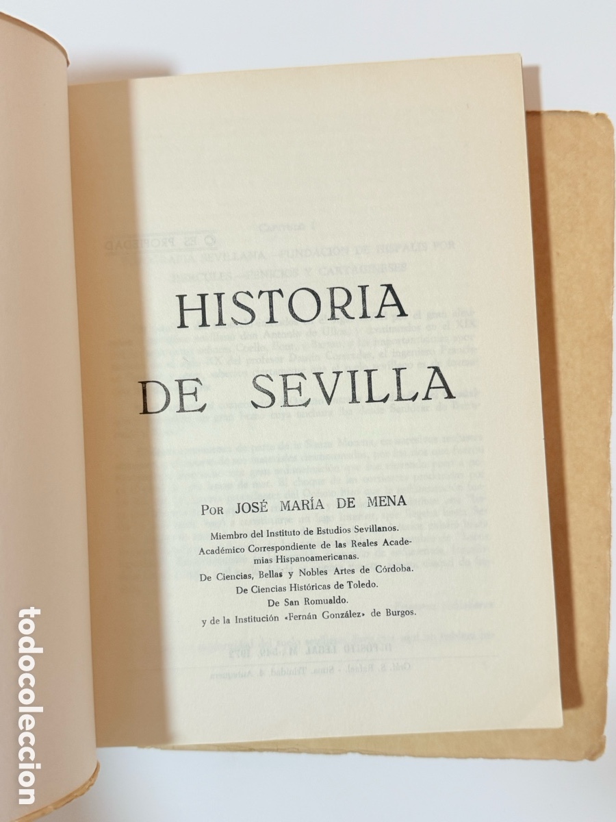 Libros de segunda mano: Historia de Sevilla &ndash; Jos&eacute; Mar&iacute;a de Mena - Foto 2