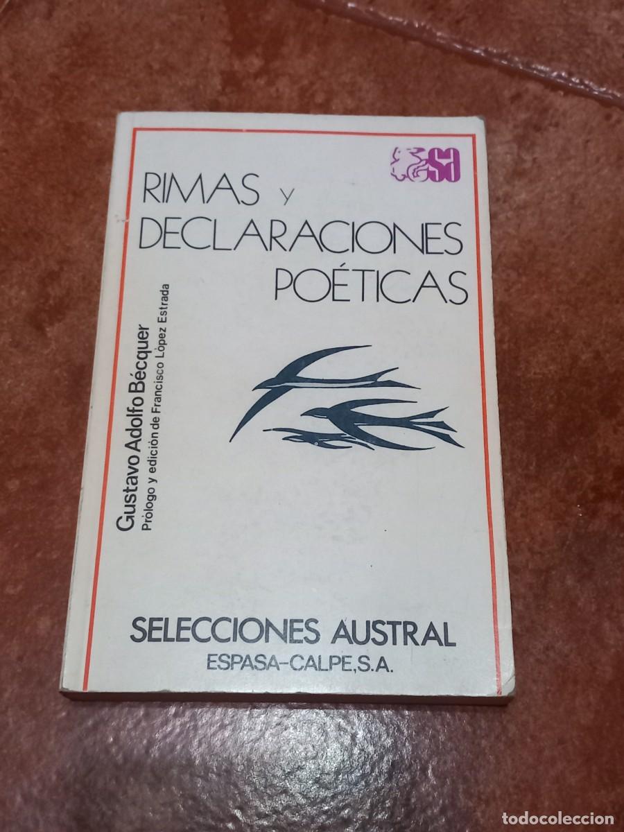 Libros de segunda mano: Libro Rimas y declaraciones poeticas | Gustavo Adolfo Becquer | 1977 - Foto 1
