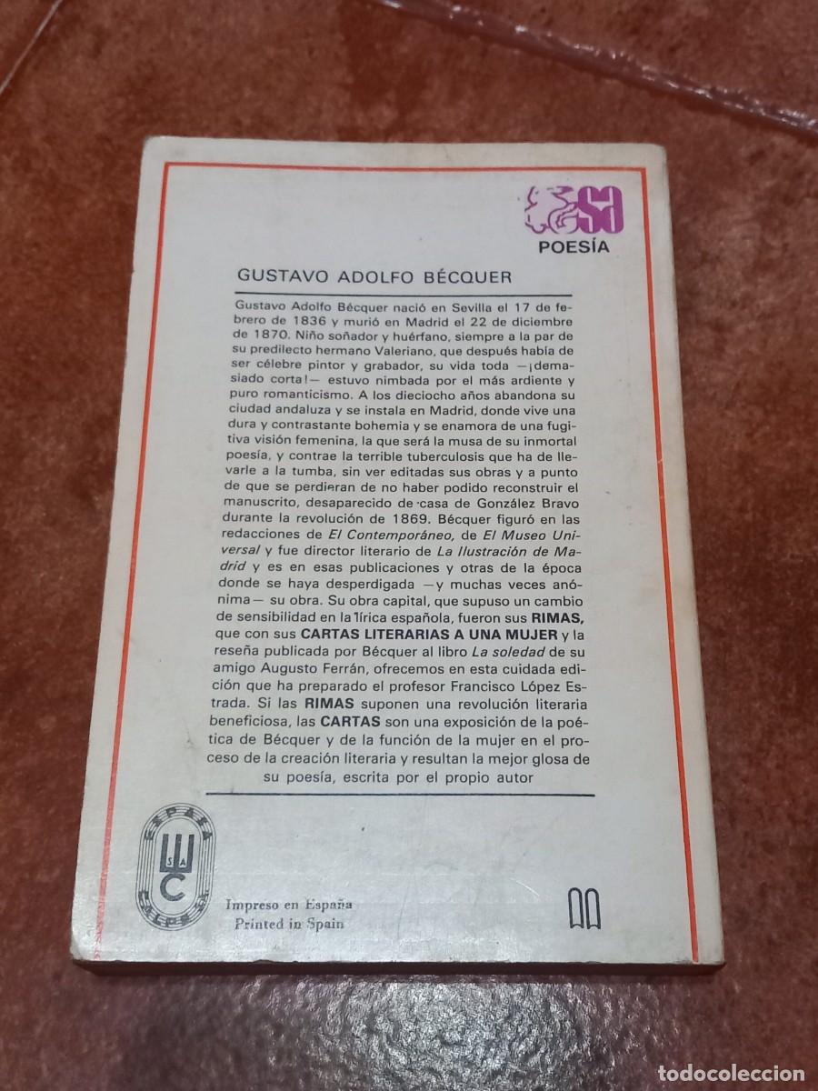 Libros de segunda mano: Libro Rimas y declaraciones poeticas | Gustavo Adolfo Becquer | 1977 - Foto 2