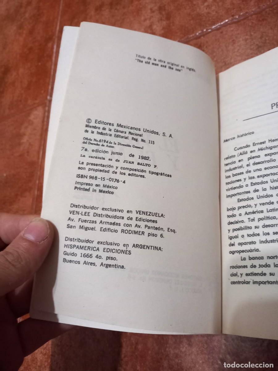 Libros de segunda mano: Libro El viejo y el mar | Ernest Hemingway | 1982 - Foto 3