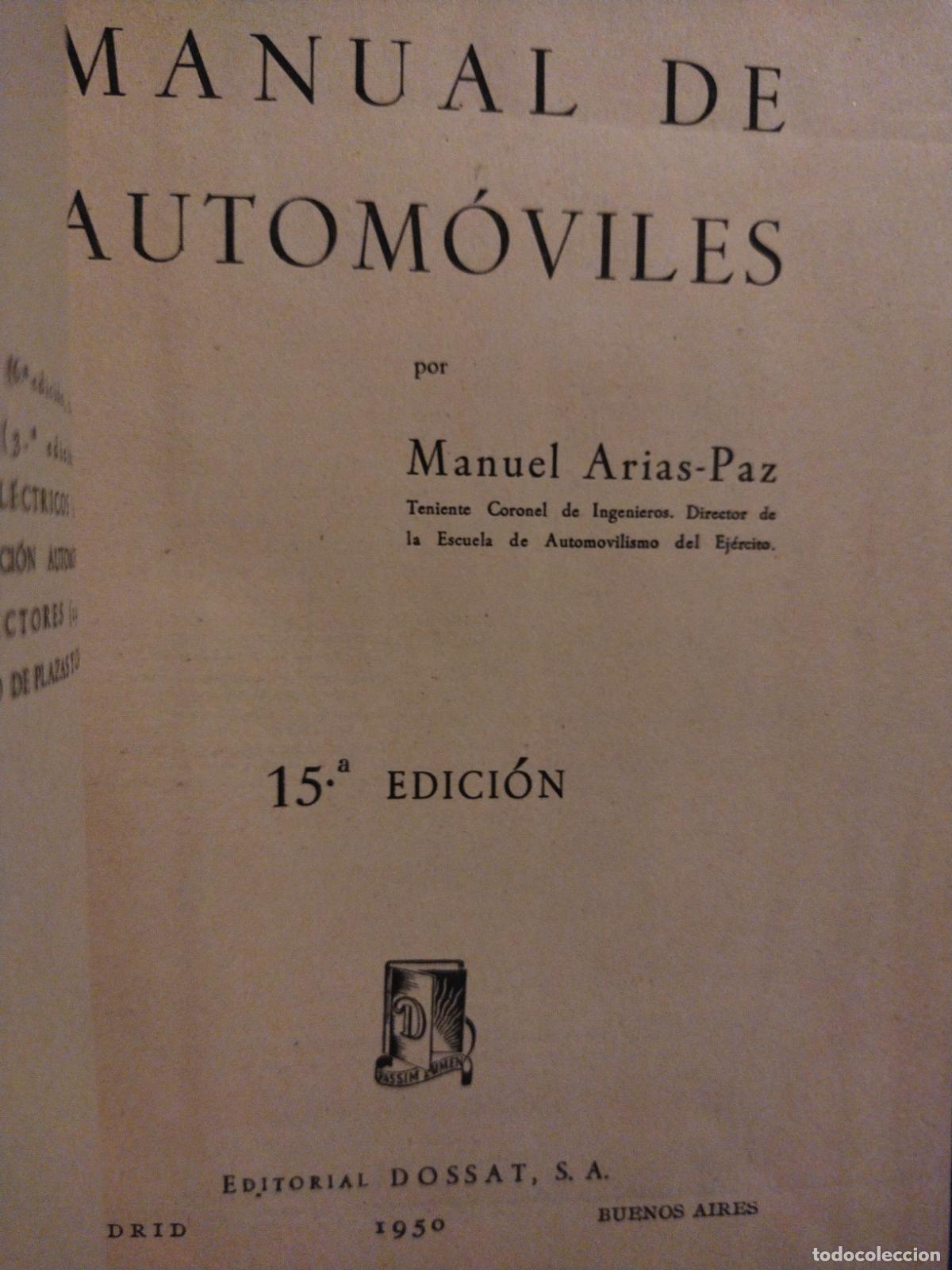 Libros de segunda mano: Manual de autom&oacute;viles - Foto 1