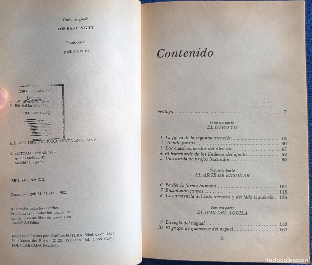 Libros de segunda mano: El d&oacute;n del &aacute;guila - Carlos Castaneda - Editorial Eyras (1982) - Foto 2