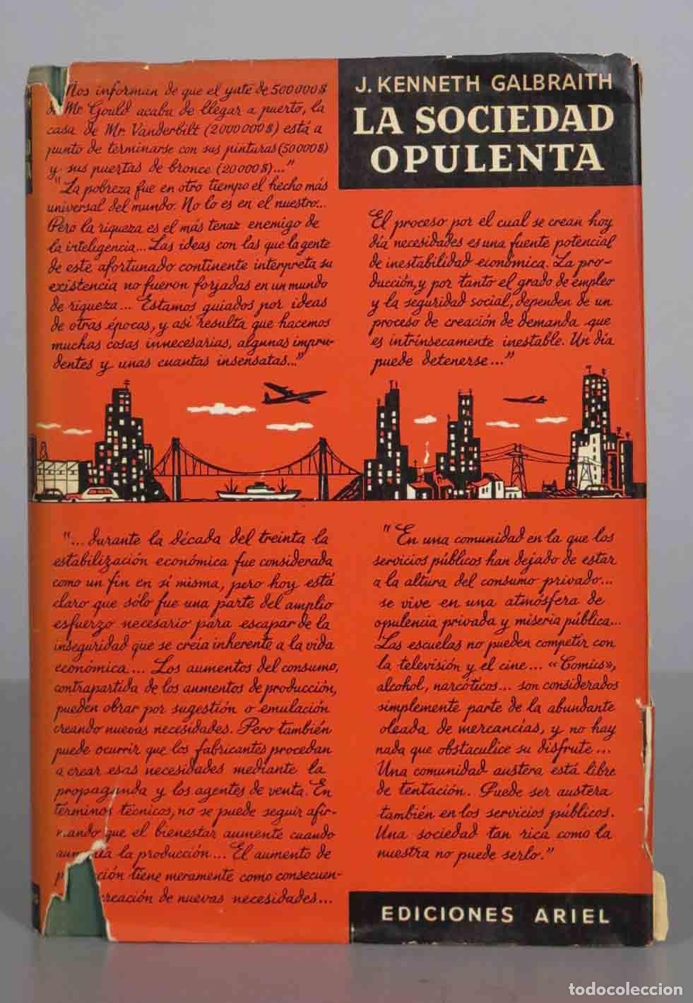Libros de segunda mano: La sociedad opulenta John Kenneth Galbraith - Foto 1