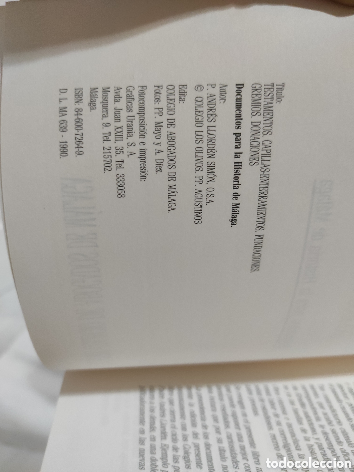 Libros de segunda mano: Testamentos. Capillas. Enterramientos. Padre Andr&eacute;s Llondr&eacute;n. - Foto 3