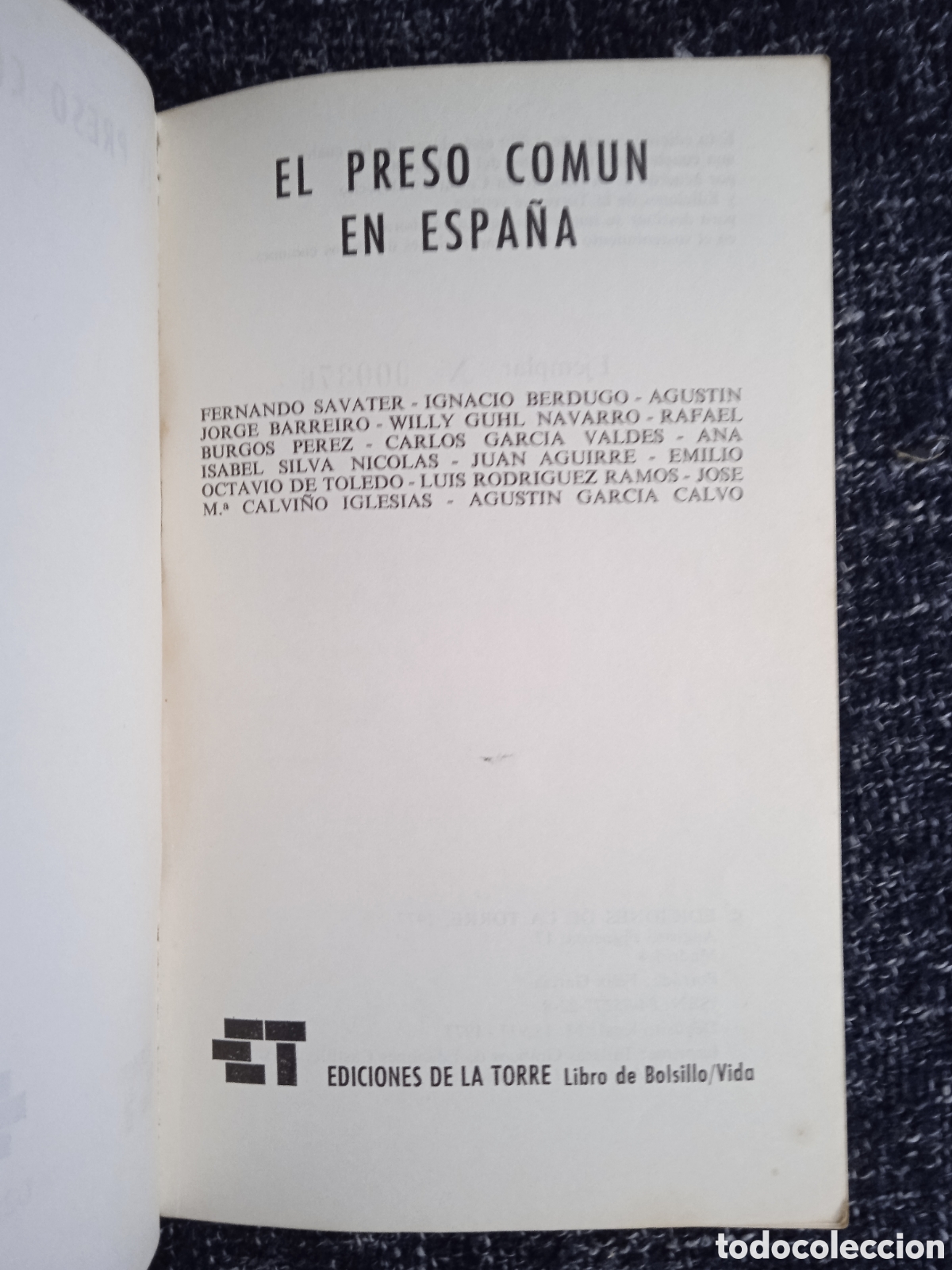 Libros de segunda mano: EL PRESO COMUN EN ESPA&Ntilde;A - VARIOS AUTORES - Foto 2