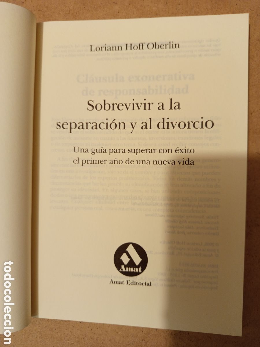Libros de segunda mano: SOBREVIVIR A LA SEPARACION Y EL DIVORCIO (LORIANN HOFF OBERLIN) - Foto 2