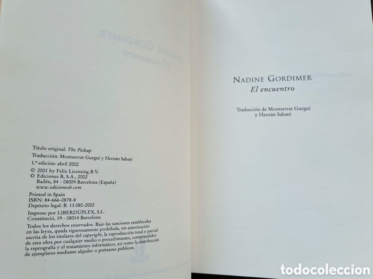 Libros de segunda mano: El encuentro - Nadine Gordimer - - Foto 5