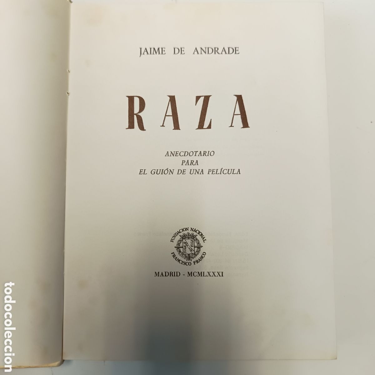 Libros de segunda mano: Raza. Jaime de Andrade. Francisco Franco. - Foto 9