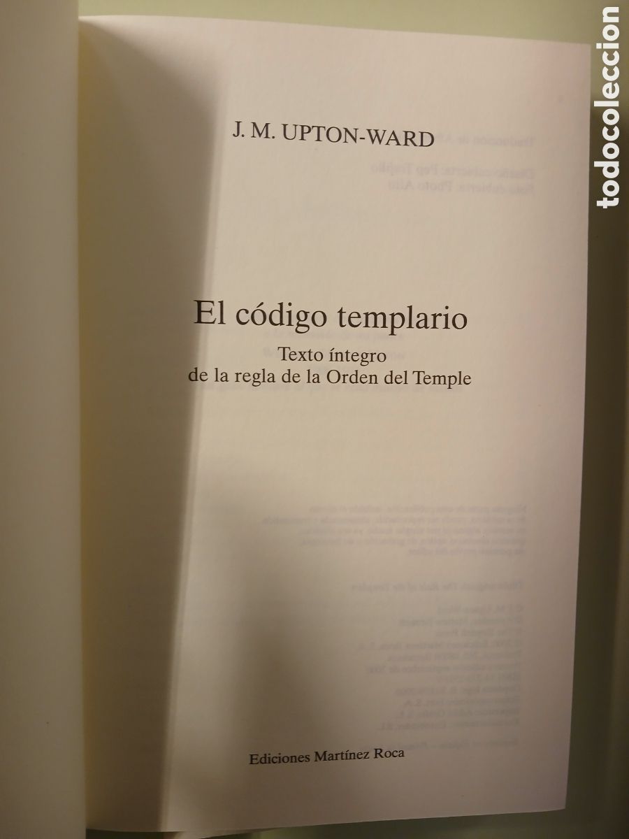 Libros de segunda mano: El C&oacute;digo Templario. J. M. Upton - Ward. - Foto 3