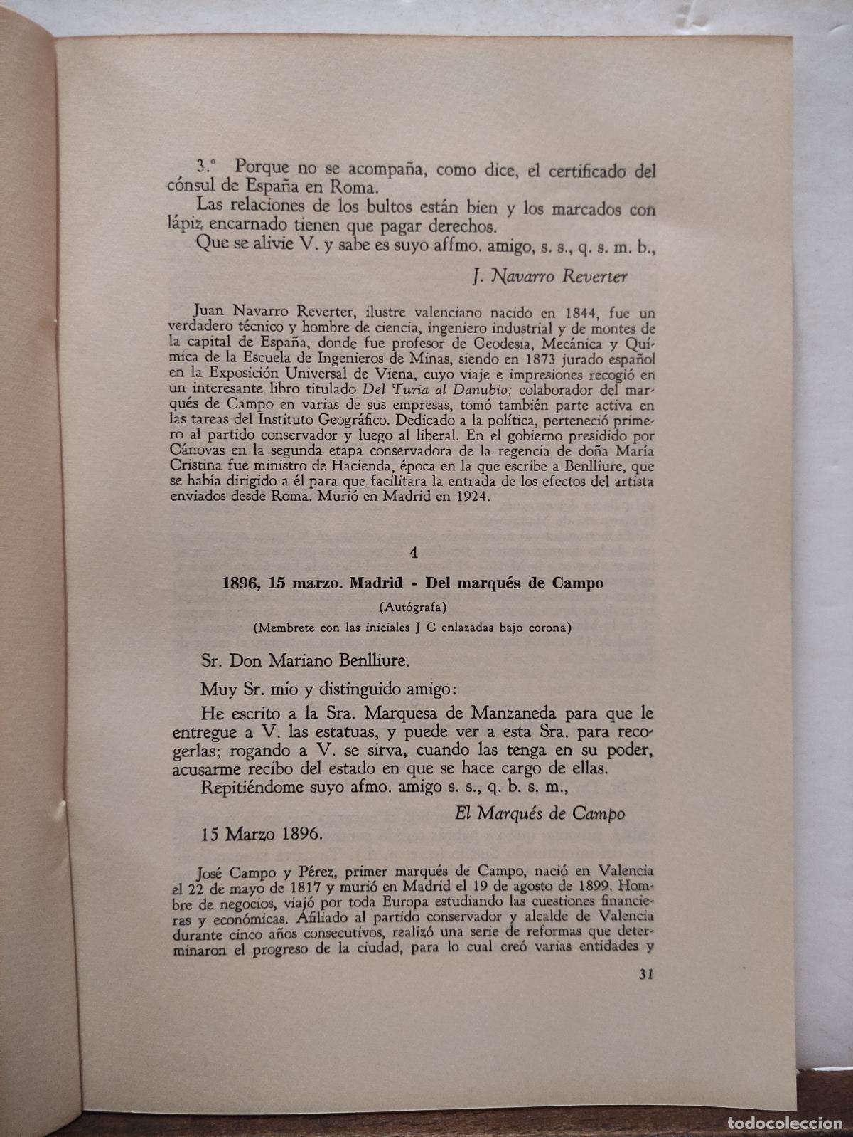 Libros de segunda mano: CARTAS A MARIANO BENLLIURE - Foto 4