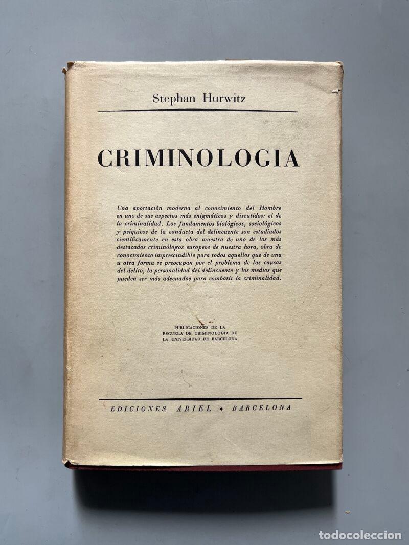 Libros de segunda mano: Criminolog&iacute;a, Stephan Hurwitz - Ediciones Ariel - 1956 - Foto 1