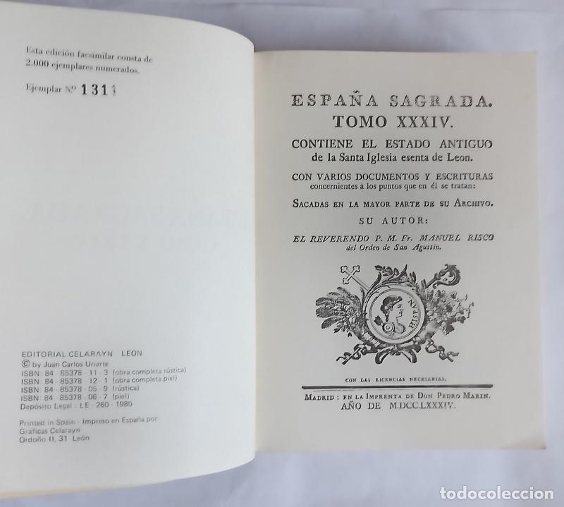 Libros de segunda mano: LA ESPA&Ntilde;A SAGRADA. LEON - TRES VOLUMENES - MANUEL RISCO - EDICION FACSIMIL NUMERADA - Foto 3
