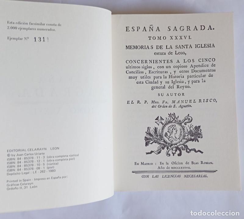 Libros de segunda mano: LA ESPA&Ntilde;A SAGRADA. LEON - TRES VOLUMENES - MANUEL RISCO - EDICION FACSIMIL NUMERADA - Foto 7