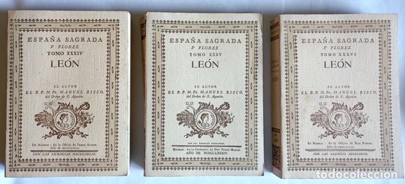 Libros de segunda mano: LA ESPA&Ntilde;A SAGRADA. LEON - TRES VOLUMENES - MANUEL RISCO - EDICION FACSIMIL NUMERADA - Foto 1