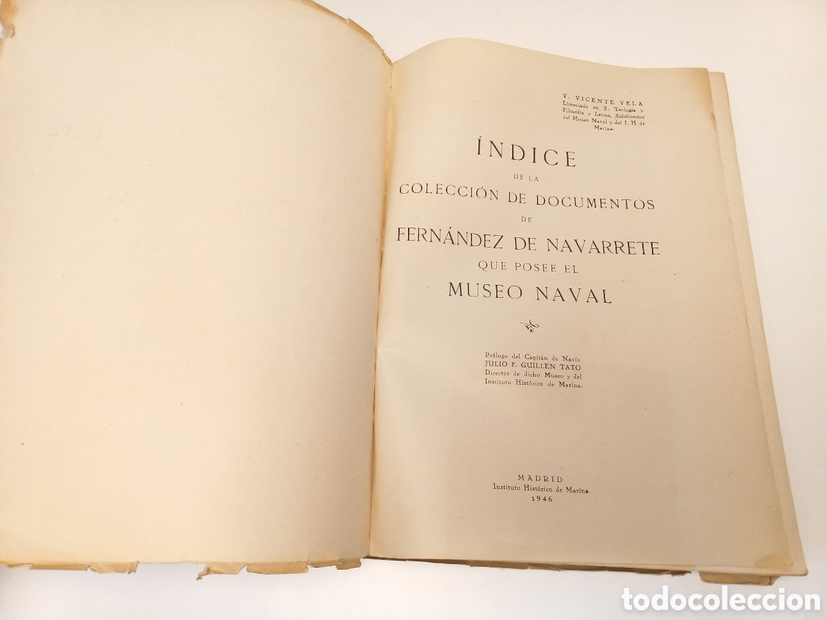 Libros de segunda mano: &Iacute;ndice de la colecci&oacute;n de documentos de Fern&aacute;ndez de Navarrete que posee el Museo Naval. 1946. - Foto 4