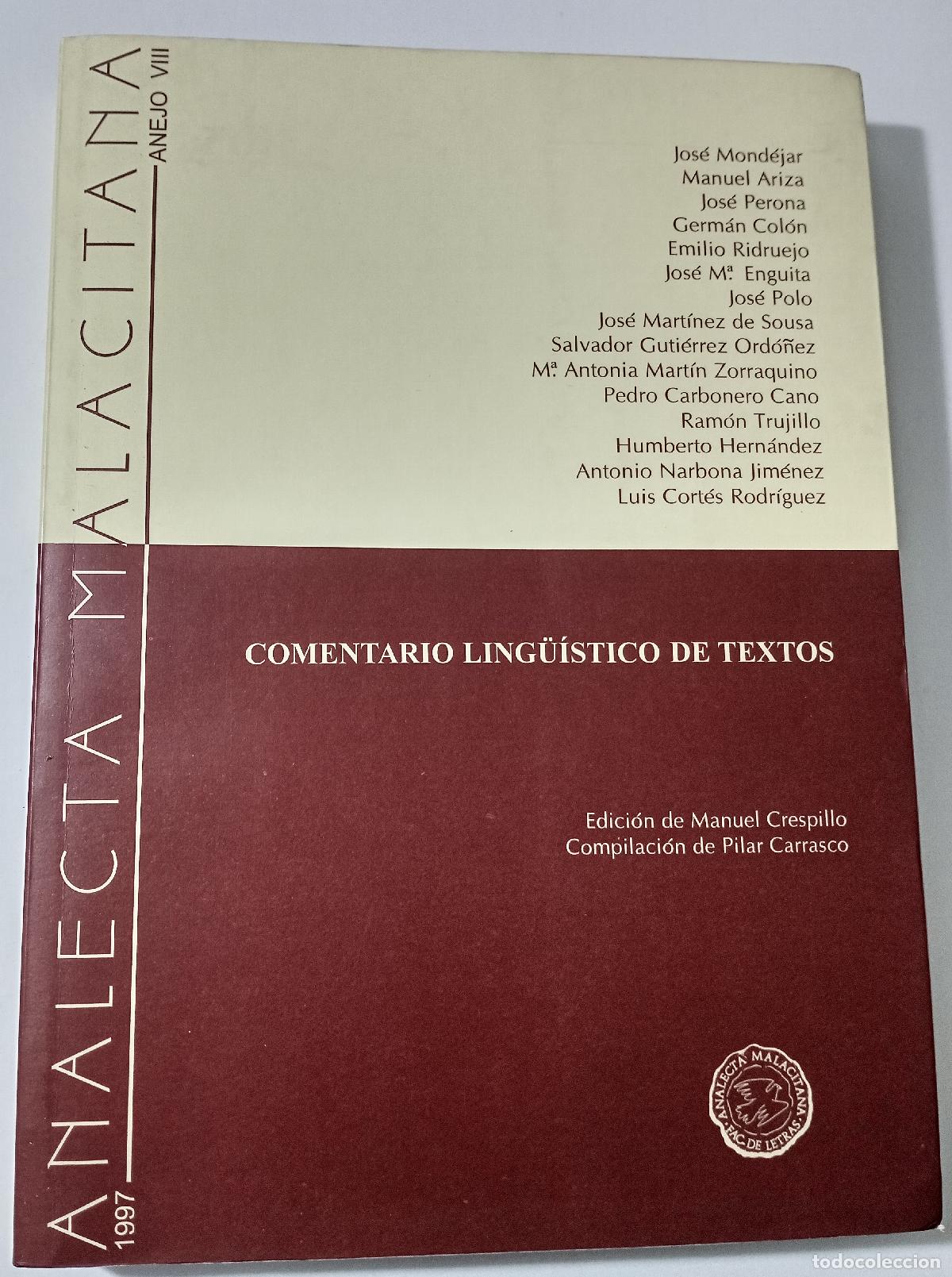 Libros de segunda mano: Comentario linguistico de textos - Varios autores - Foto 1