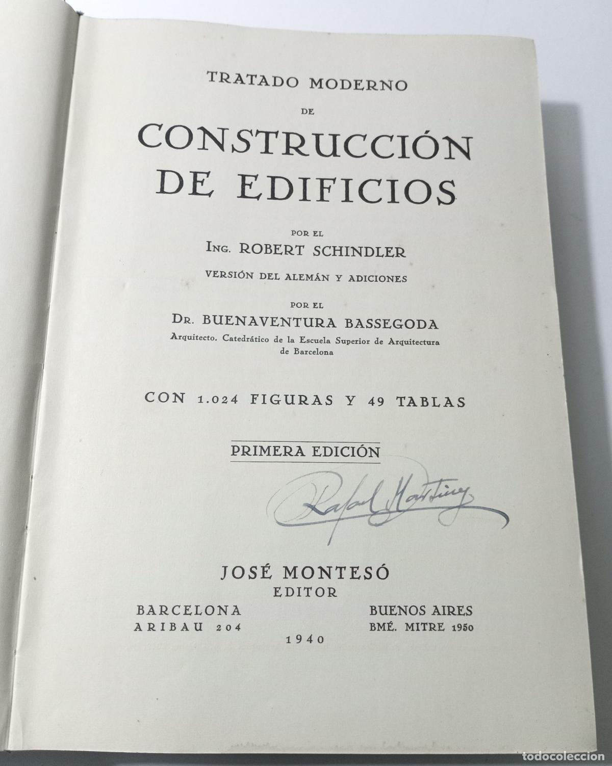 Libros de segunda mano: Tratado moderno de construccion de edificios - Schindler, Robert - Foto 1